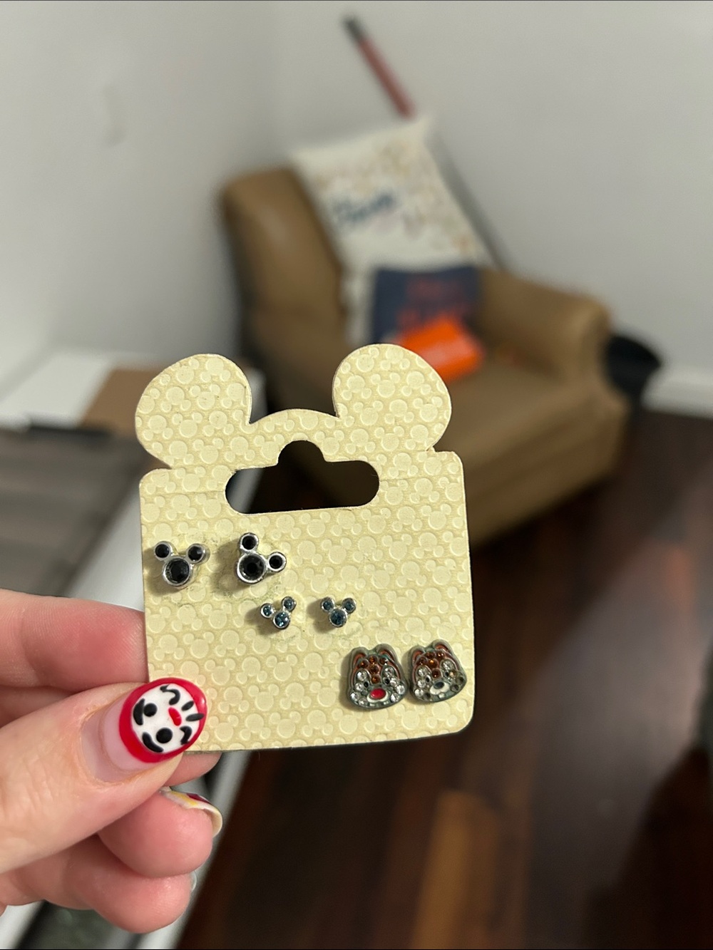 Kids Mickey-Inspired Stud Earring Set 3 in one- in Silver and Black